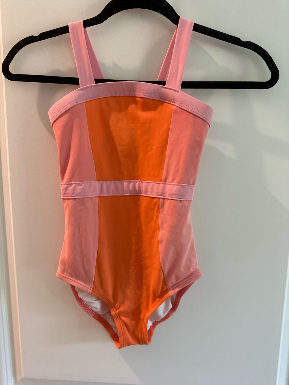 Hanna Andersson Pink and Orange Colorblock One-Piece Swimsuit